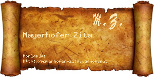 Mayerhofer Zita névjegykártya